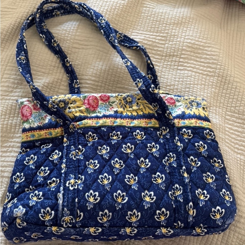 Vintage Vera Bradley Floral Quilted purse - Blue and Yellow